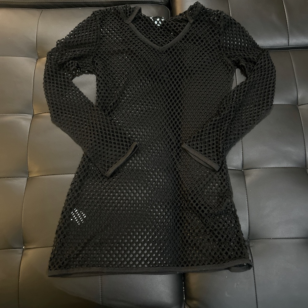 Black fishnet Swim Suit Cover Up